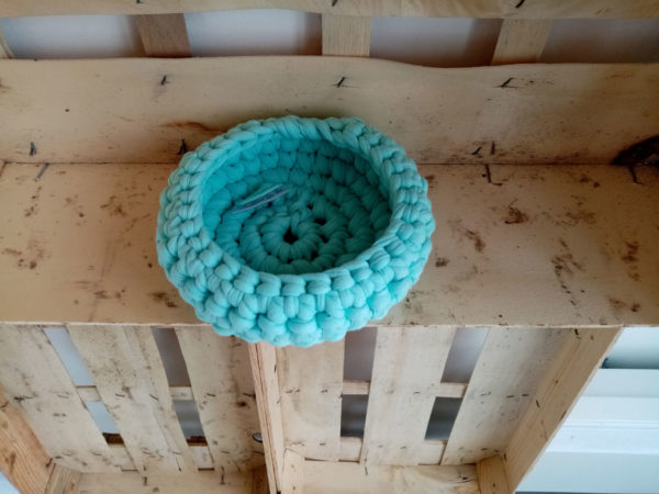 Photo panier moyen bleu turquoise